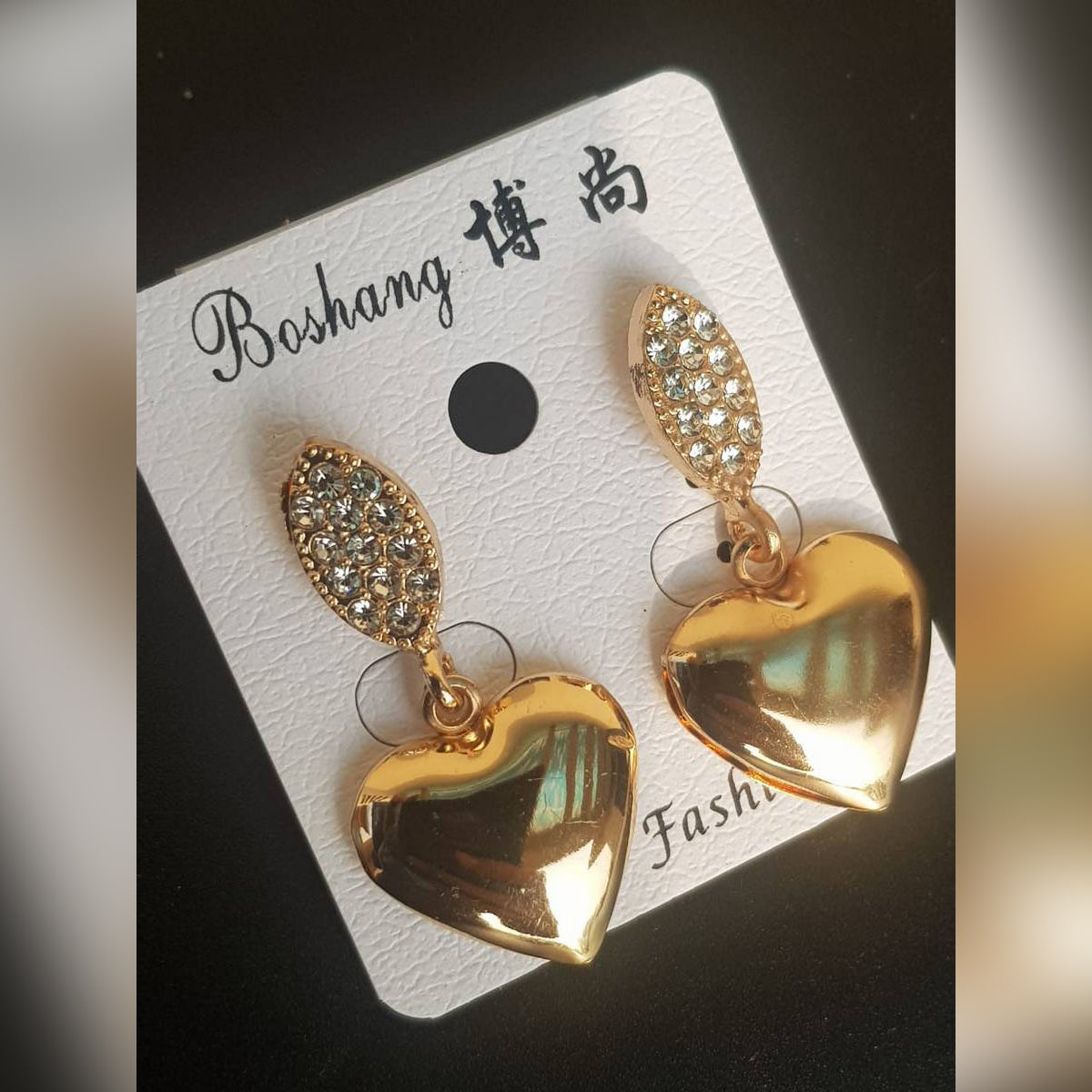 Trendy Classy Shinny Heart Wedding Trendy Earring – Accessories Online in Pakistan | Hanaya