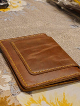 Genuine Leather Wallet for Men | Crazy Horse Pull-Up Cowhide Bifold Wallet with Card Slots & Cash Compartment