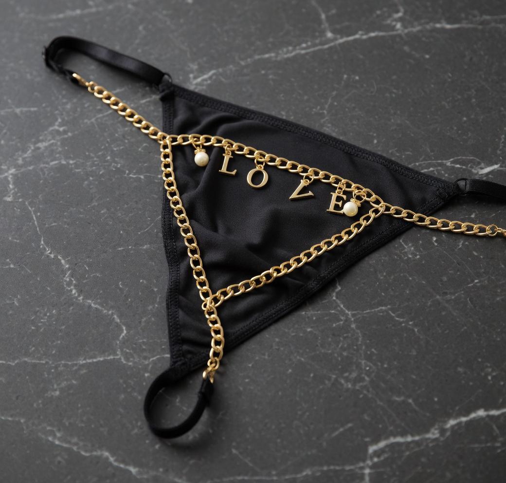 Adjustable High Premium One size Quality Pearl Panty G-STRING Panties Underwear Underpants Bikini Elastic Body Chain Lin