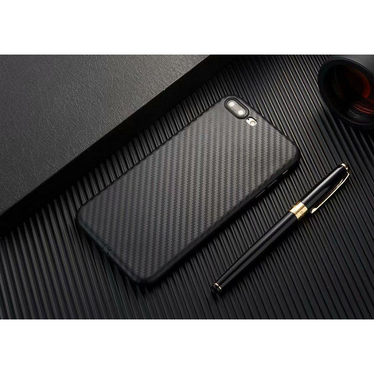 Black Carbon Fiber Shockproof Case Compatible for APPLE IPHONE X/XS – Accessories Online in Pakistan | Hanaya