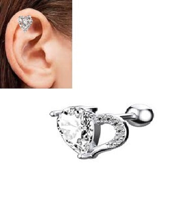 Side view of 1.2mm thin cartilage stud earring – tragus piercing jewelry online Pakistan