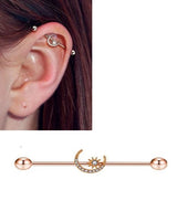 Steel 38mm Ear Plug 14G Piercing Industrial Cartilage Ear Jewelry for Ear Stacks – Close Up – Earrings | Hanaya Pakistan