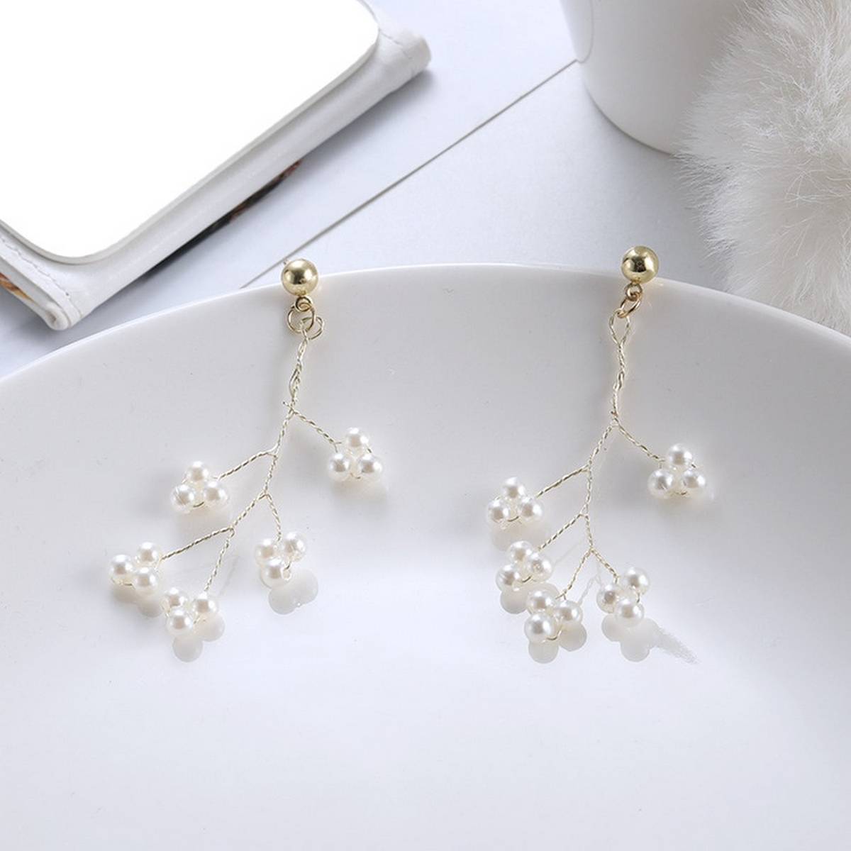 Trendy Classy Elegant Pearl Drop Stylish Earrings – Earrings Online in Pakistan | Hanaya