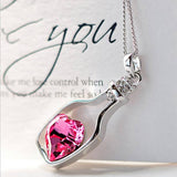 Luxury Necklace Crystal  Love Pendant Necklace Female Elegant Necklace – Accessories Online in Pakistan | Hanaya