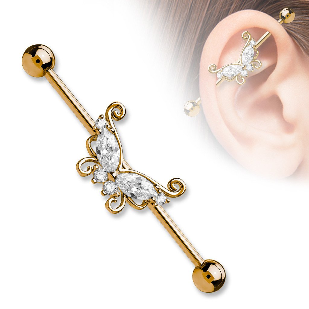 Steel 38mm Ear Plug 16G 1.2mm Barbell Piercing Industrial Cartilage Ear Jewelry Perfect for Helix Piercing – Earrings Onli...