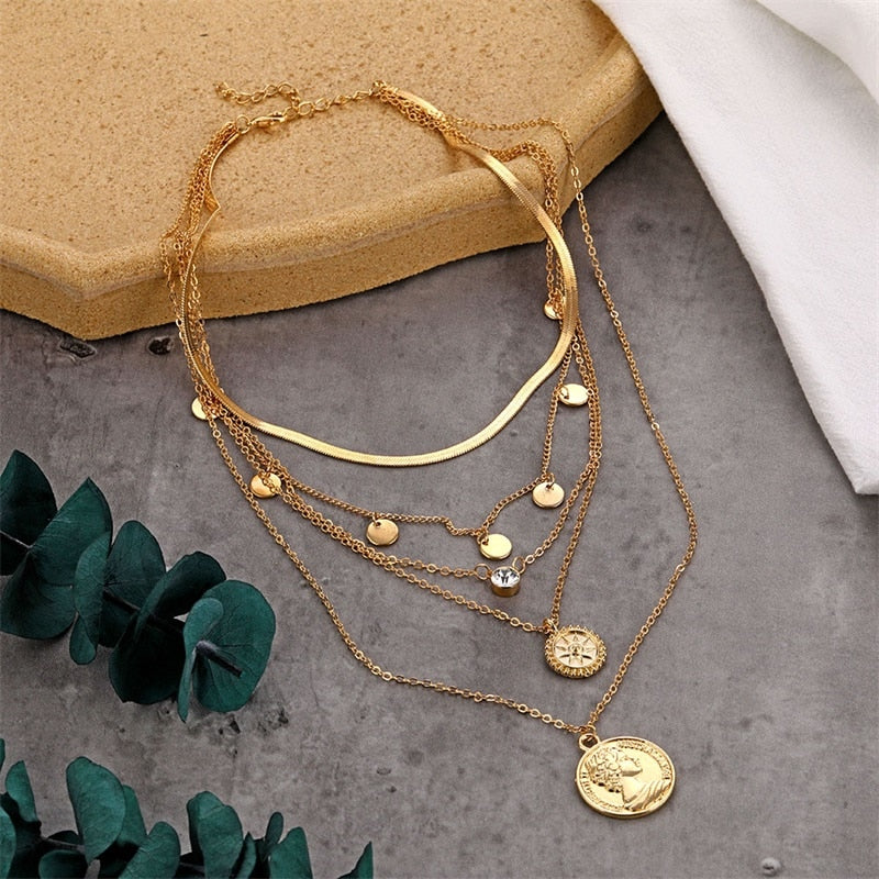 Trendy Classy Multi Layered Elegant Royal Necklace For Girls