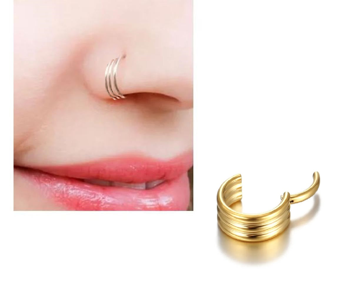 Helix Nose Ring – 1pc Lightweight Piercing Body Jewelry – Close Up – Nose Jewelry | Hanaya Pakistan