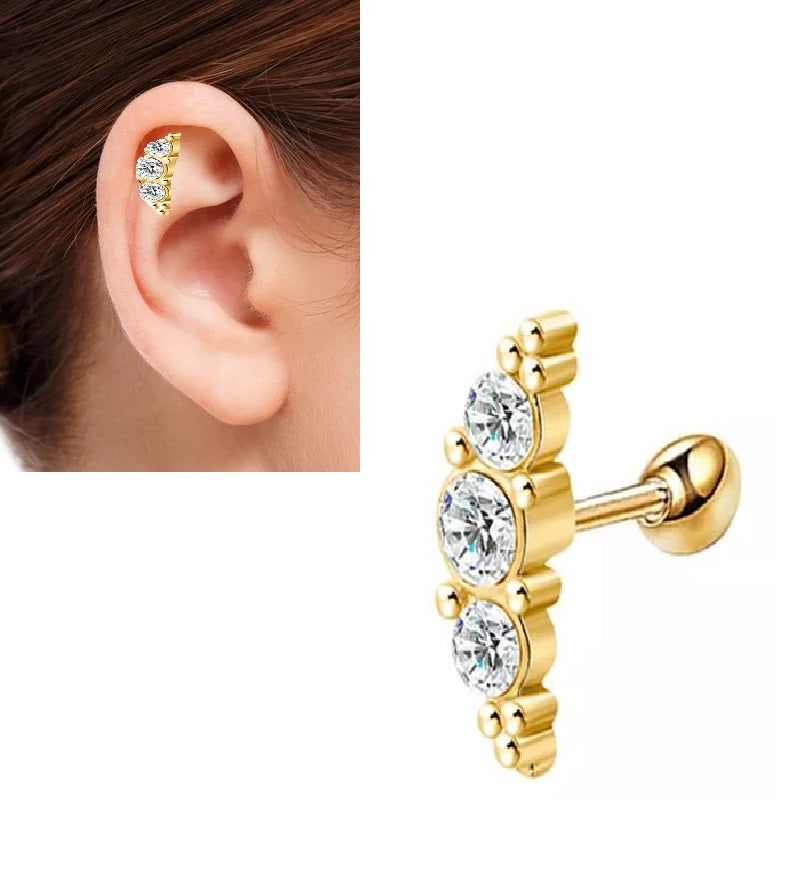 TRAGUS ROOK HELIX Piercing 1 DAITH Piece Cartilage Helix Stud Ear Piercing SNUG Plug Steel Earring High Quality ORBITAL LO...