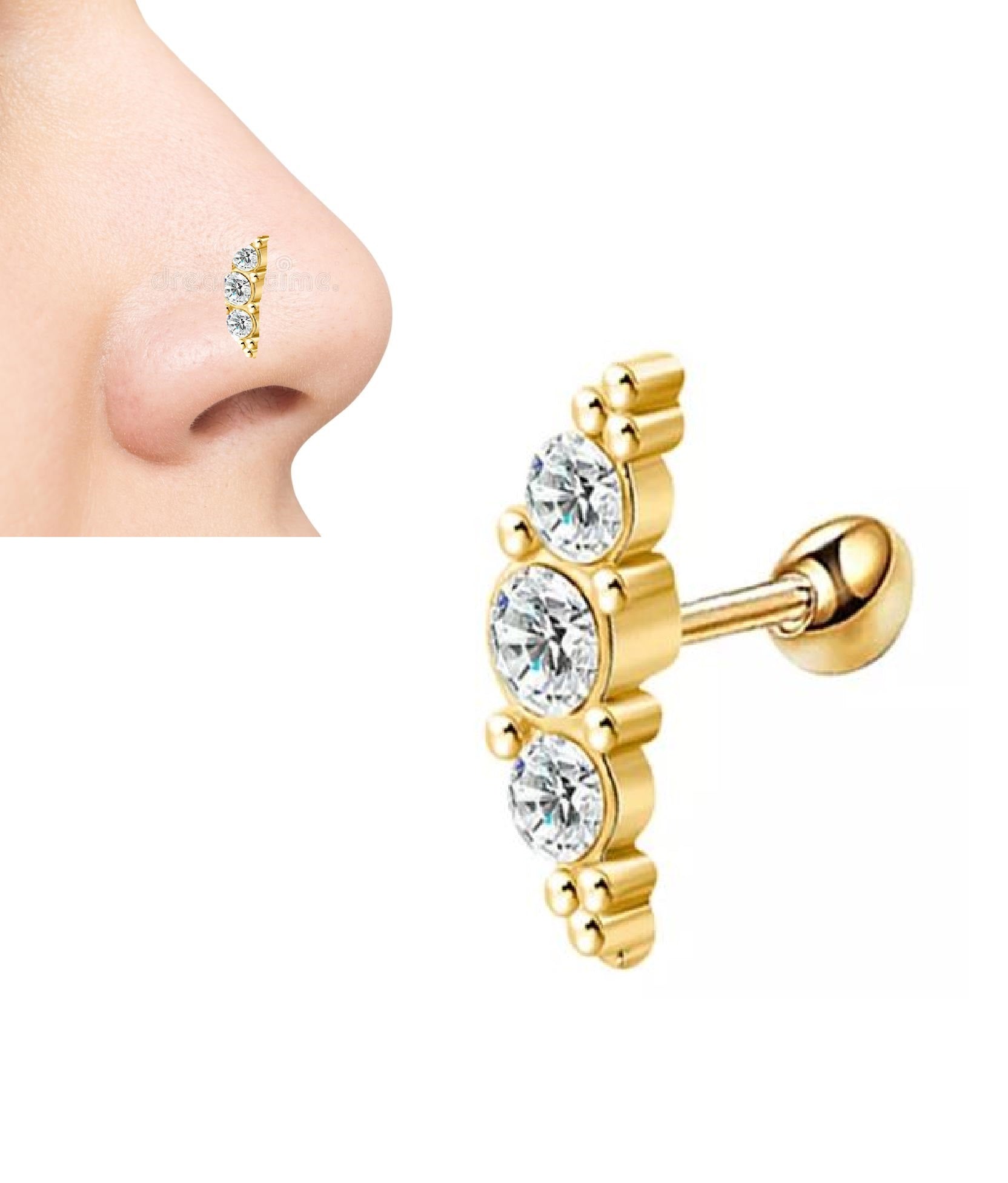 Helix Piercing Nose Ring 1pc Minimalist Fashion Jewelry – Helix Tragus Daith Conch Body Piercing Jewelry Pakistan | Hanaya Store