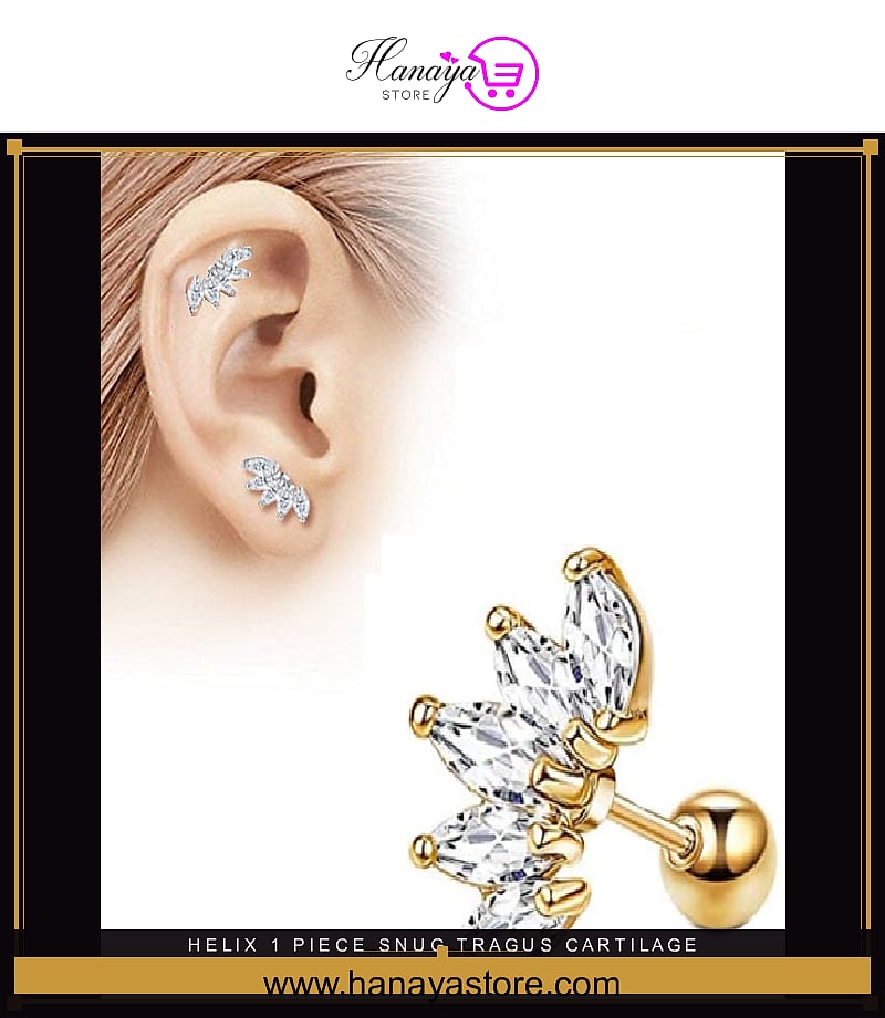 HELIX 1 Piece SNUG TRAGUS Cartilage ORBITAL DAITH Helix Stud Tragus Ear Piercing Plug Crystal Earring LOBE ROOK – Earrings...