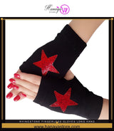 Rhinestone Fingerless Gloves Long Hand Crown Thick Gloves Fashionable Women Gloves