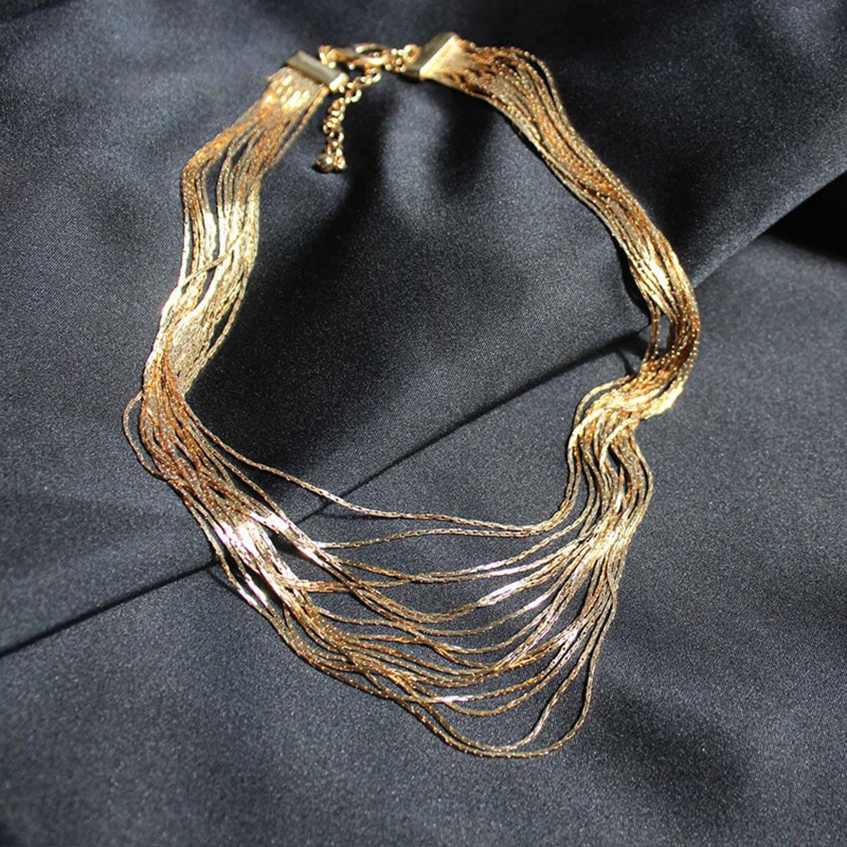 Trendy Classy Multi Layered Elegant Royal Necklace For Girls