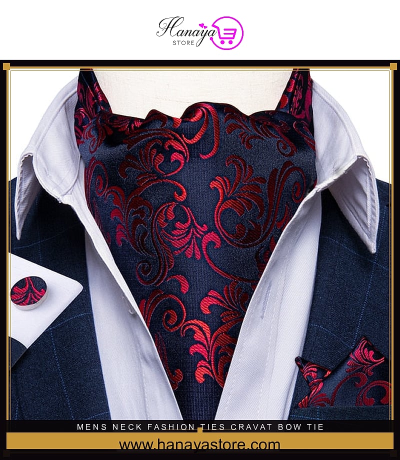 Mens Neck fashion ties CRAVAT bow tie bow ties fashion design male clothing bows and ties men wedding dress ties and bowties Ascot Tie Pocket Square Cuff Link Set Jacquard Woven Silk Printed Tie Fashion Ascot