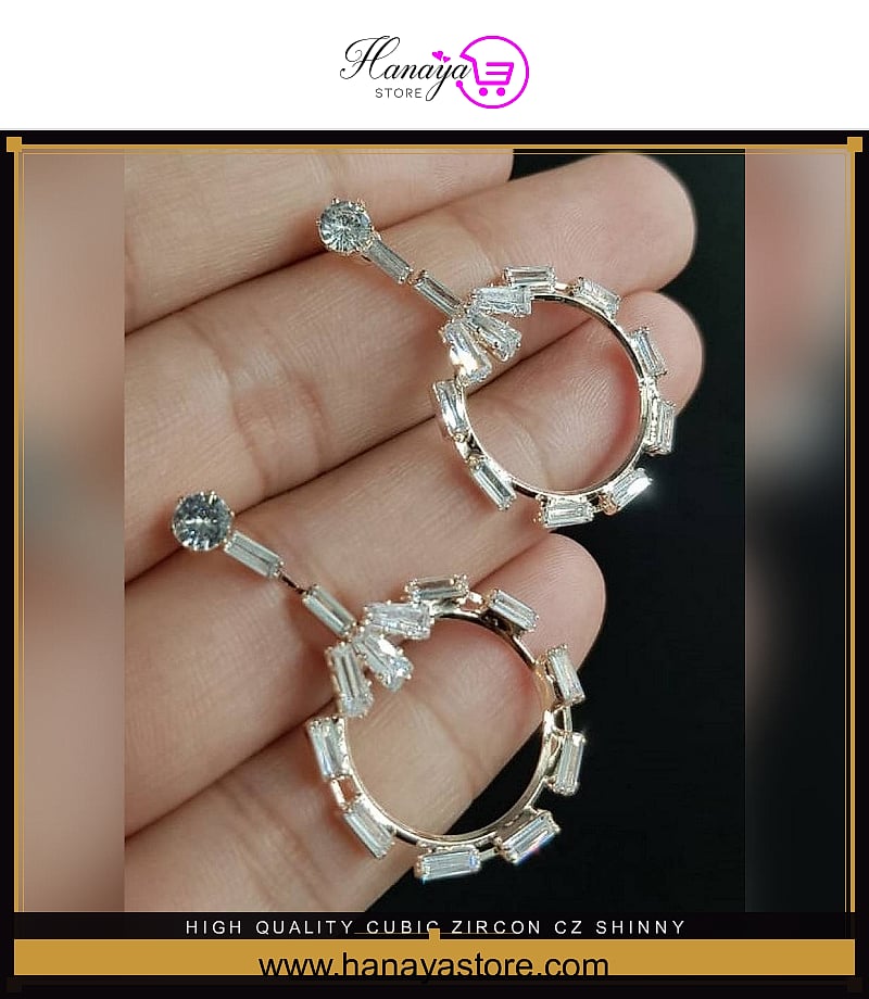 High Quality Cubic Zircon CZ Shinny Royal Party Wedding Classy Trendy Earring