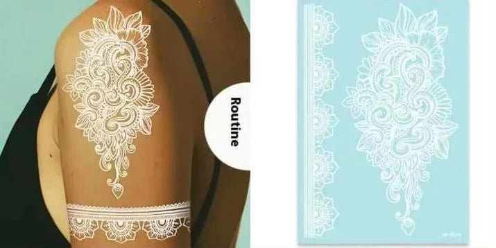 Waterproof Temporary Tattoo Sticker flower rose fake hand tattoo leg tattoo neck tattoo wrist tattoo thigh tattoo back tattoo arm tattoo foot tattoo Mehndi Henna