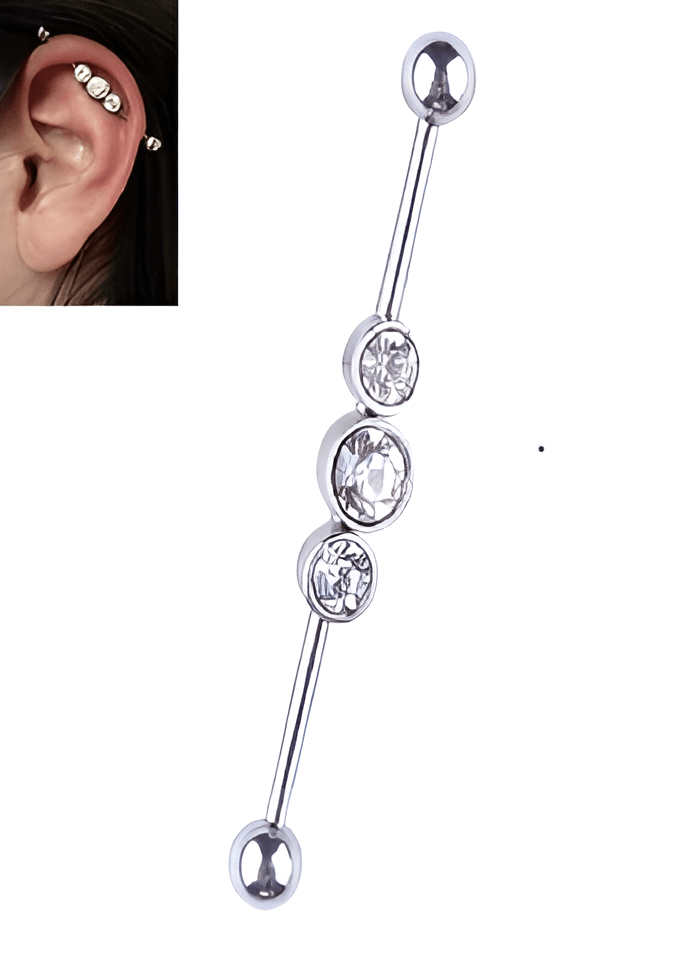 Fashion Ear Jewelry Steel 38mm Ear Plug 14G Piercing Industrial Cartilage - Hanaya Store