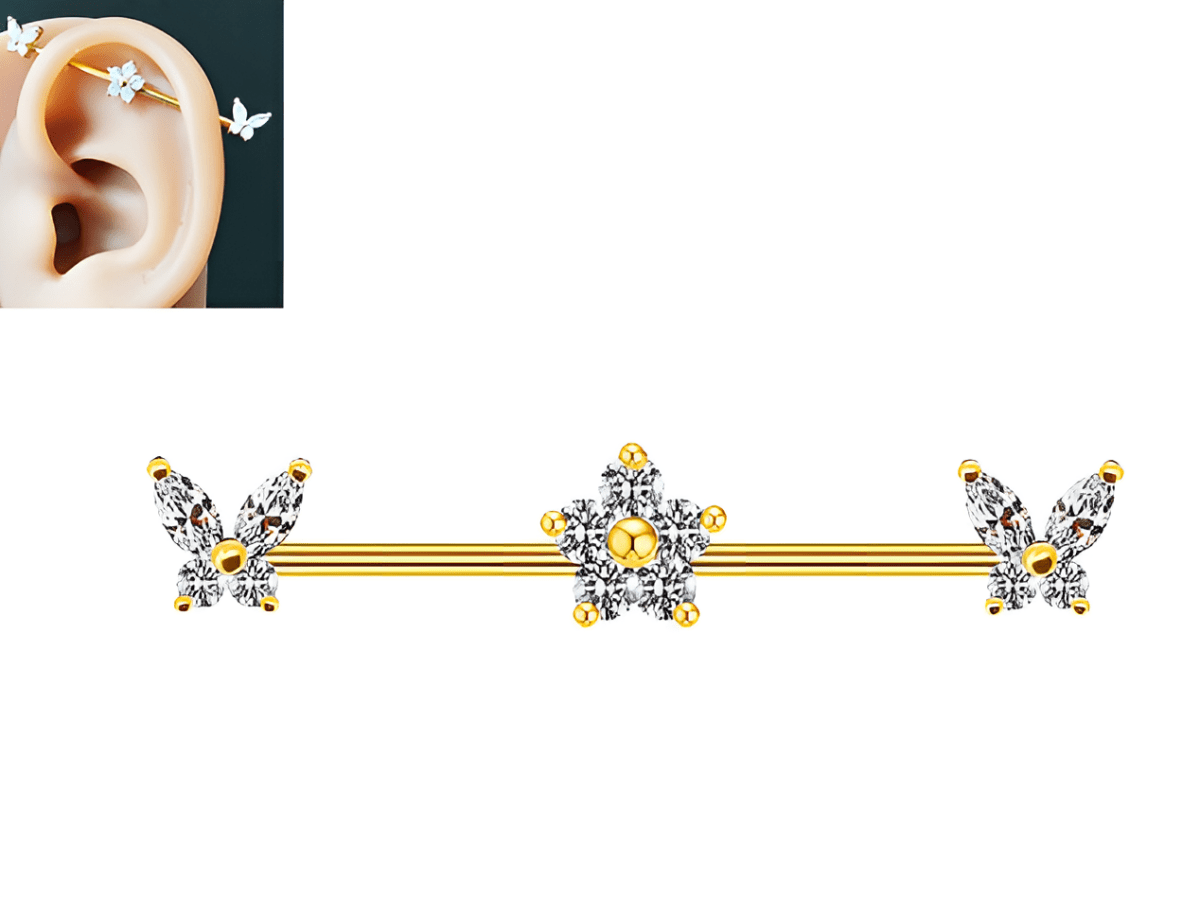 Fashion Ear Jewelry Steel 38mm Ear Plug 14G Piercing Industrial Cartilage Accessories - Hanaya Store