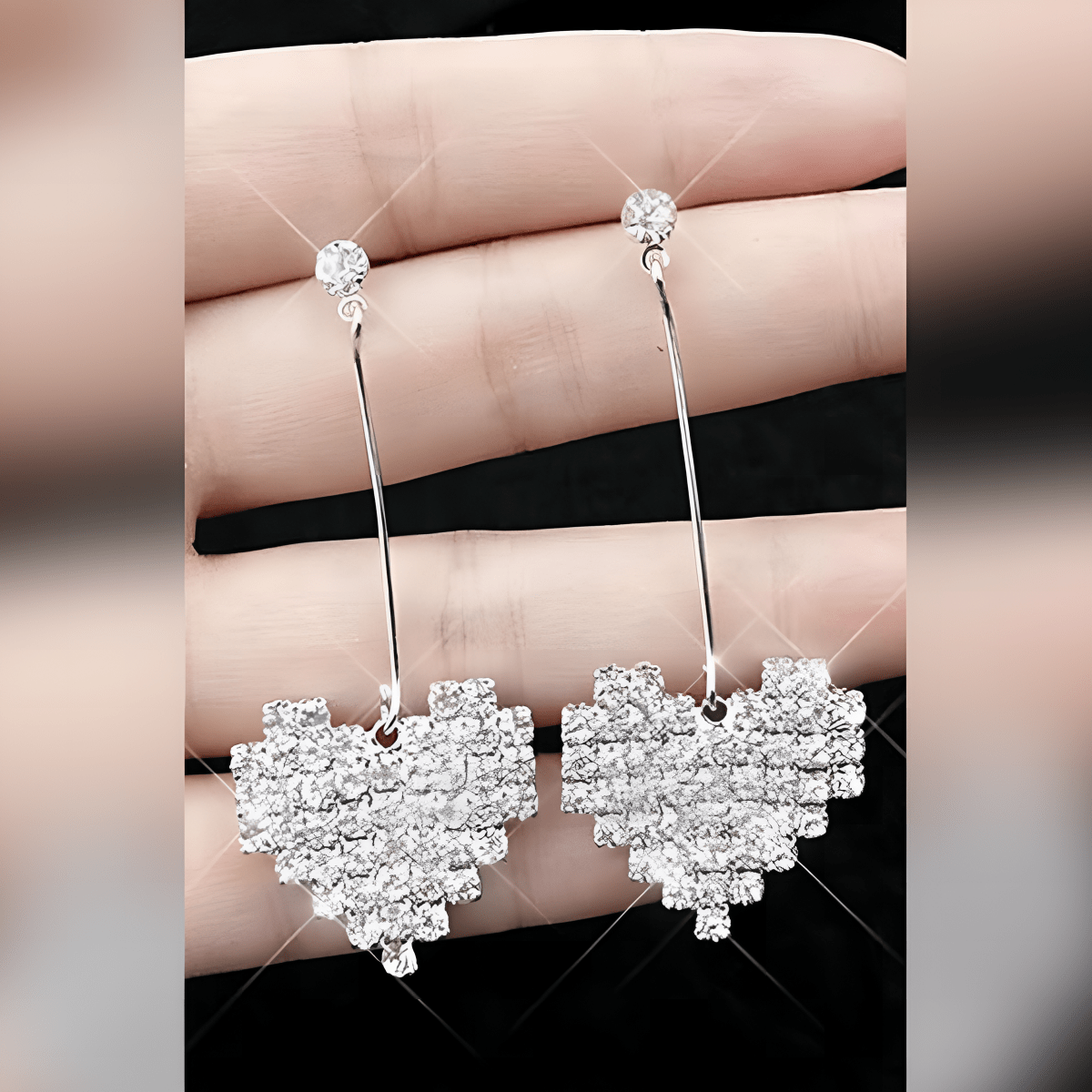 Fashionable Classy Crystal love Heart Earring - Hanaya Store