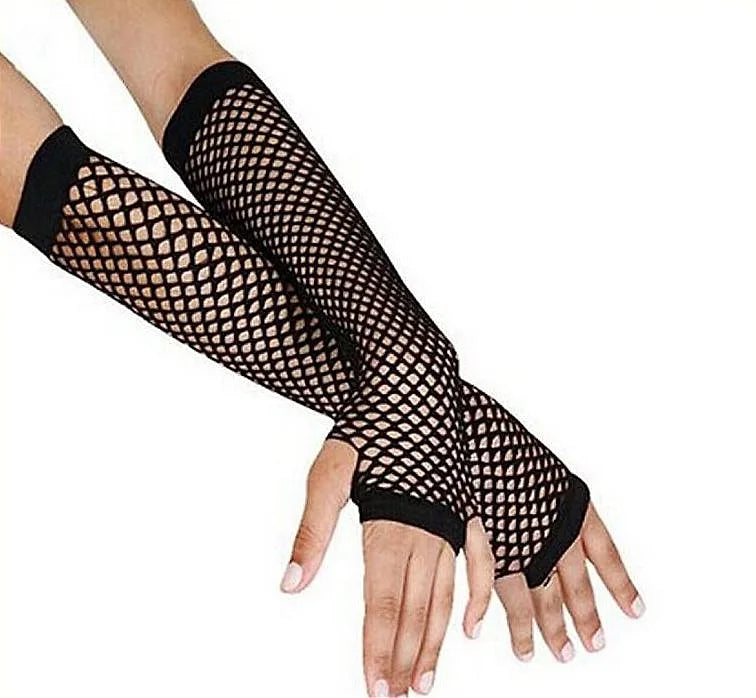 Fashionable Party Fishnet Lace Elasticity Fishnet Gloves Mittens Ladies Gloves Women Gloves Gloves Fingerless - image 2
