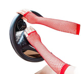 Fishnet Lace Hollow Elasticity Long Hand Gloves Fashionable Women Gloves – Image 2 of 5