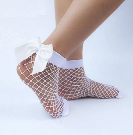 Black Breathable Bow knot Fishnet Socks Hollow out Mesh Nets Socks Ladies Girl's sock – Lifestyle – Buy Accessories Pakist...