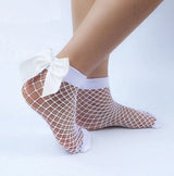 Breathable Bow Knot Fishnet Women Socks Pair Women Socks Fancy Socks for Women Women Socks Cute Hollow Out Mesh Women Socks Pair Women Socks Fancy Socks for Women Women Socks Cute Ladies Girls Sock – Image 4 of 4