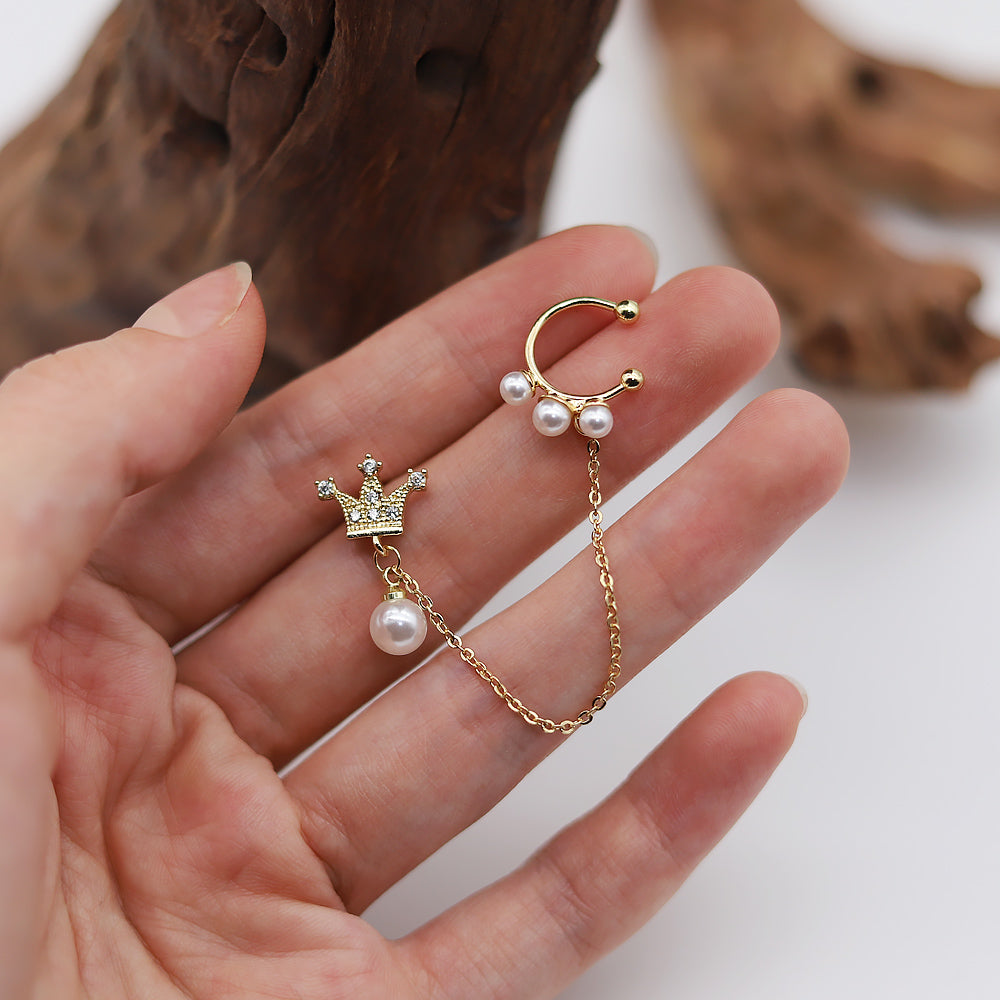 Pair of High Quality Korean Style Zip Shaped Ear Cuff Style & Elegant Stylish Earring – Image 2 of 2