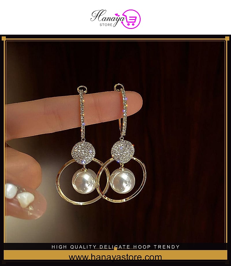 High Quality Delicate Hoop Trendy Earring For Girls – Earrings Online in Pakistan | Hanaya