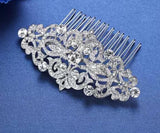 Trendy Classy Rhinestone Flower Leaf Bridal Hair Jewelry – Image 2 of 2