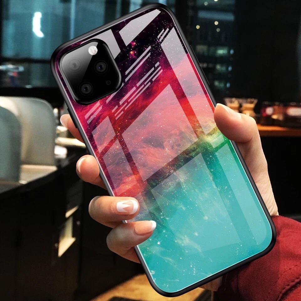 Soft Glossy Tempered Glass Marble Gradient Case Compatible for APPLE IPHONE 11 – Accessories Online in Pakistan | Hanaya