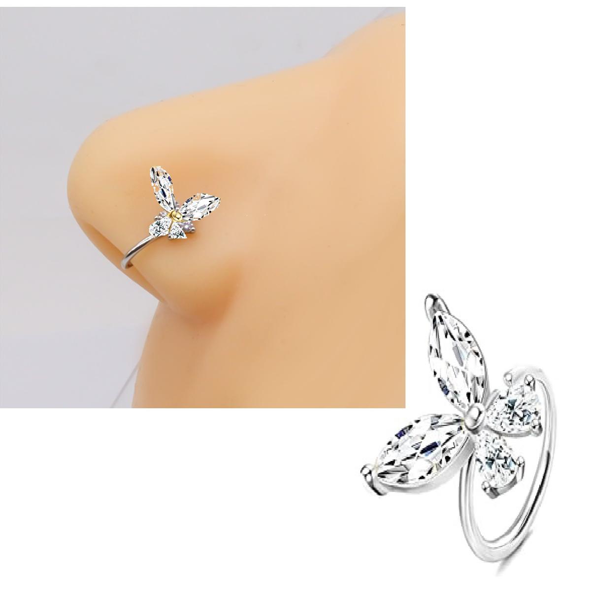 Piercing Thin Nose Ring 8mm Nostril Body Jewelry 1 Piece – Image 2 of 2
