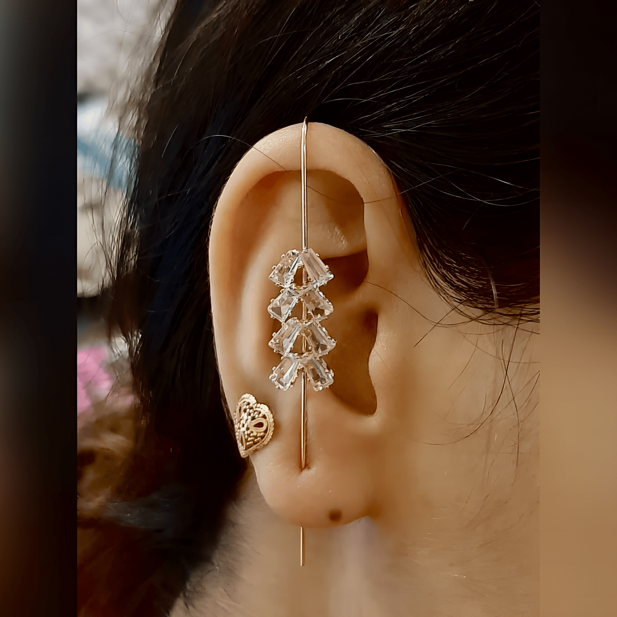Glamorous Needle Ear Wrap Hook Classy Royal Party Trendy Earrings - Hanaya Store