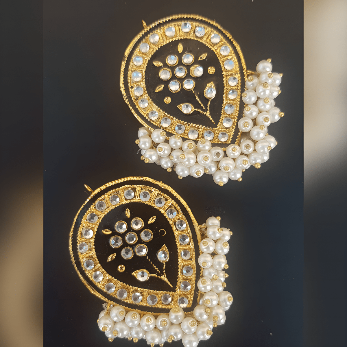 Handmade Antique Vintage Meenakari Big Elegant Earrings - Hanaya Store