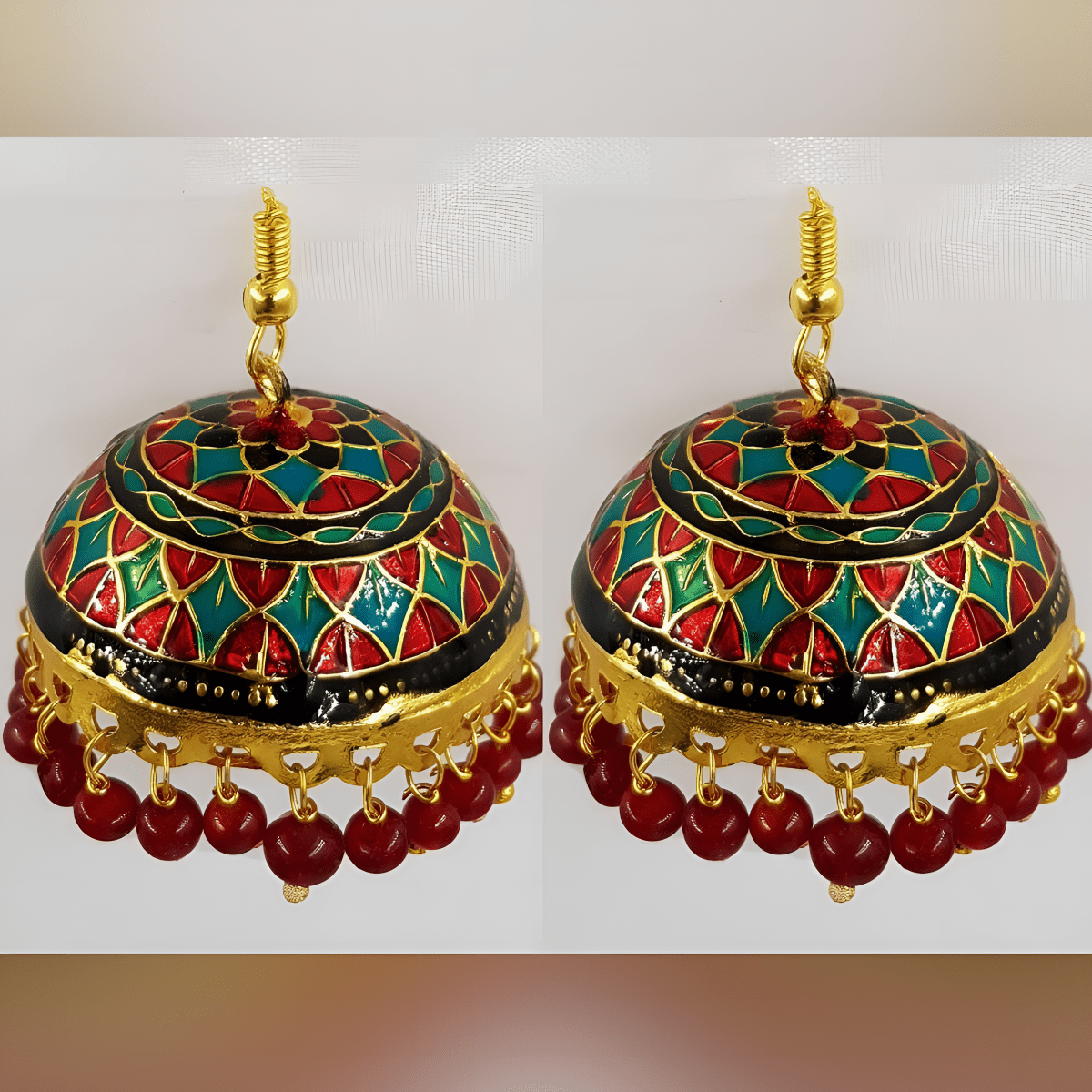 Handmade Multicolor Meenakari Earrings – Vintage Elegant Statement Jewelry - Hanaya Store