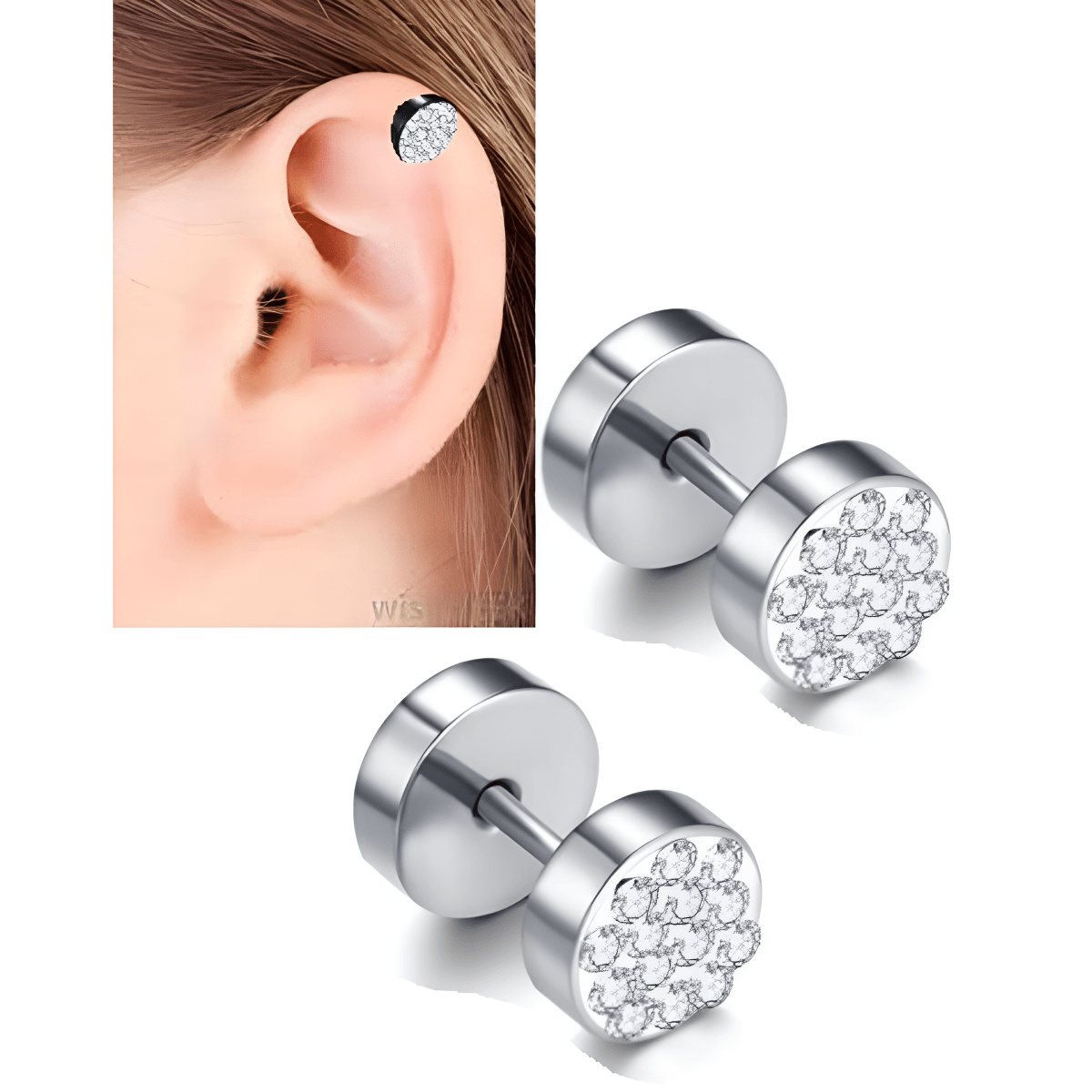 HELIX LOBE 2 Pieces Cartilage ORBITAL Helix Stud SNUG DAITH Tragus Ear Piercing Earring ROOK TRAGUS - Hanaya Store