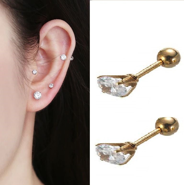 HELIX SNUG TRAGUS Ball Closure Cartilage ORBITAL 8mm Helix 1.2mm DAITH 16G Stud Tragus Piercing ROOK Earring LOBE - Hanaya Store
