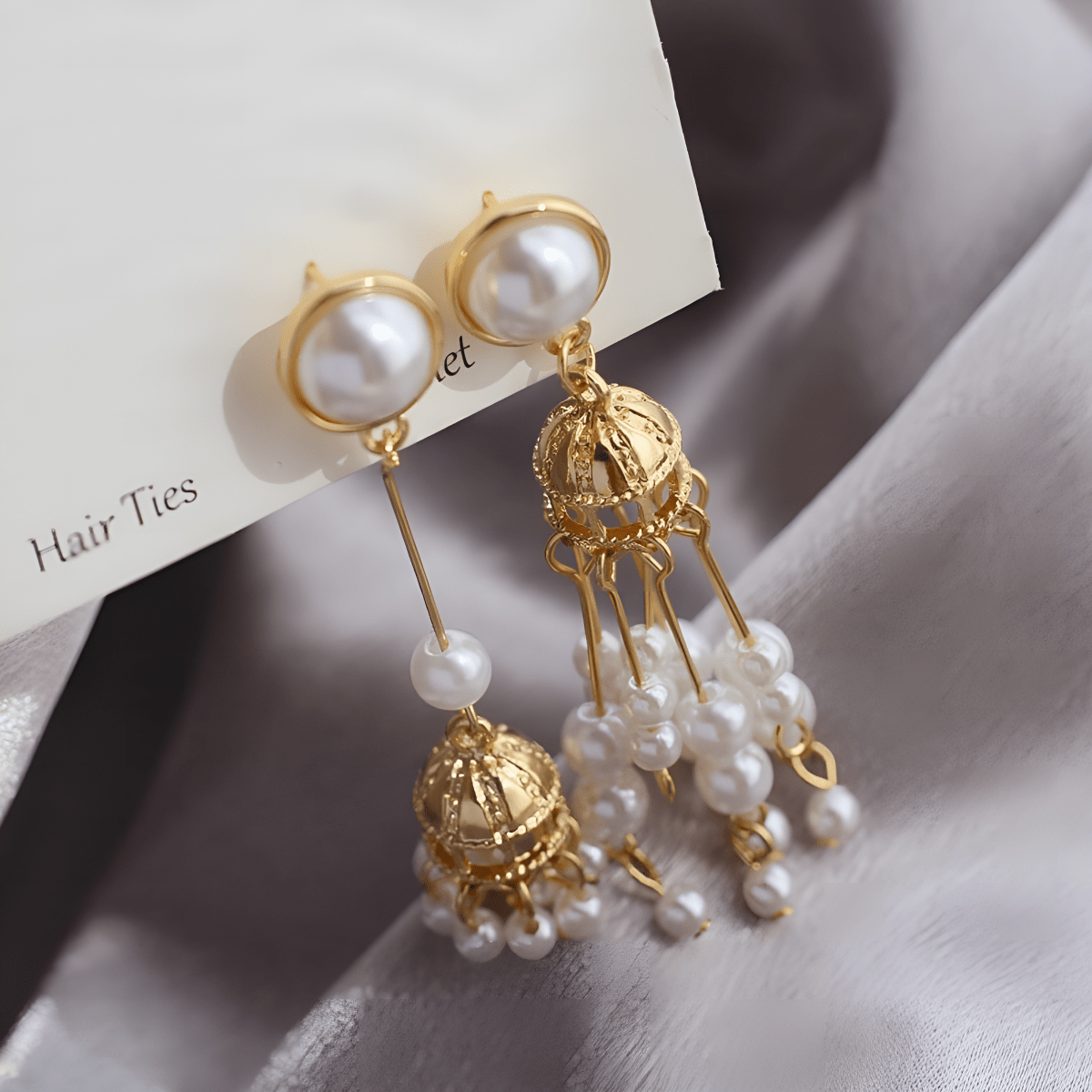 High Class Pearl Multi Layered Irregular Tassel Earring - Hanaya Store