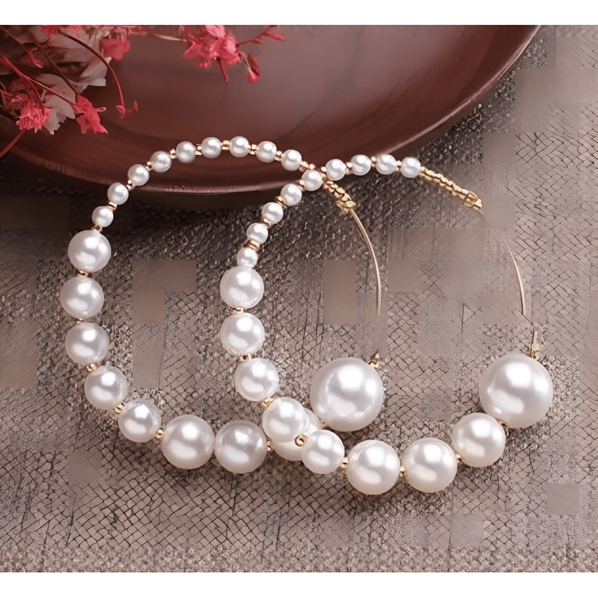 High Quality Big Hoop Pearls Classy Fashionable Earring For Girls - Hanaya Store