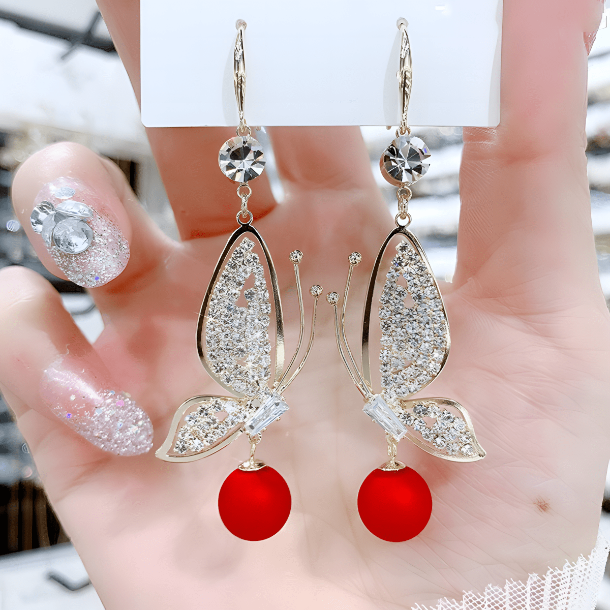High Quality Butterfly Crystal Trendy Elegant Earring For Girls - Hanaya Store