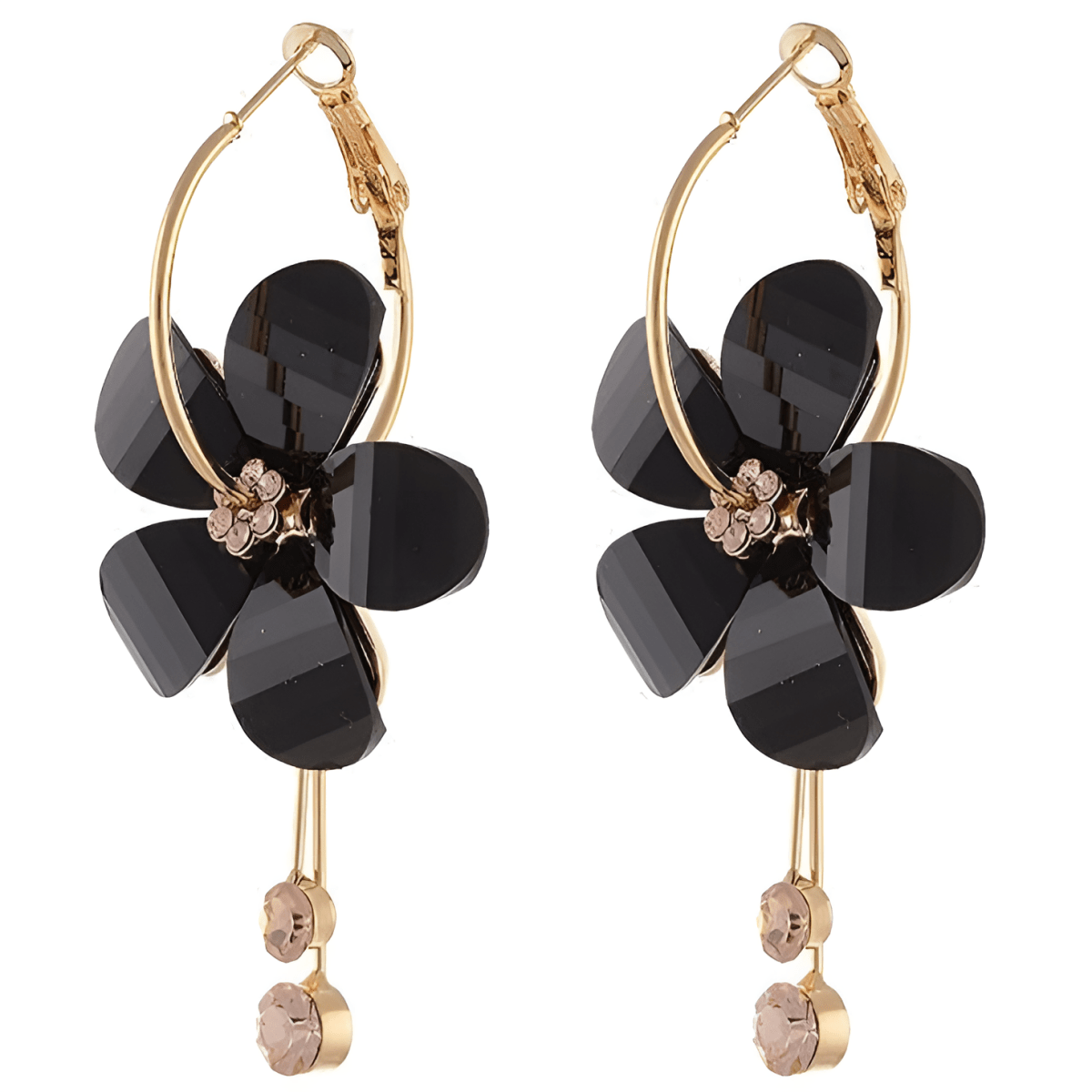 High Quality Crystal Flower Earrings – Elegant Petal Design for Women - Hanaya Store