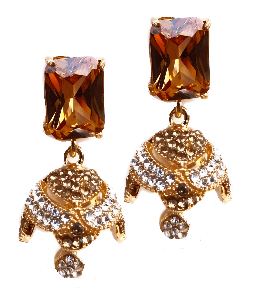 High Quality  Crystal Tassel Royal Elegant Stylish Earring – Earrings Online in Pakistan | Hanaya
