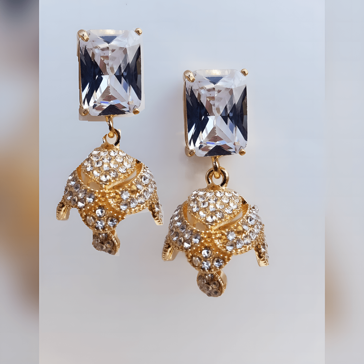 High Quality  Crystal Tassel Royal Elegant Stylish Earring – Close Up – Earrings | Hanaya Pakistan