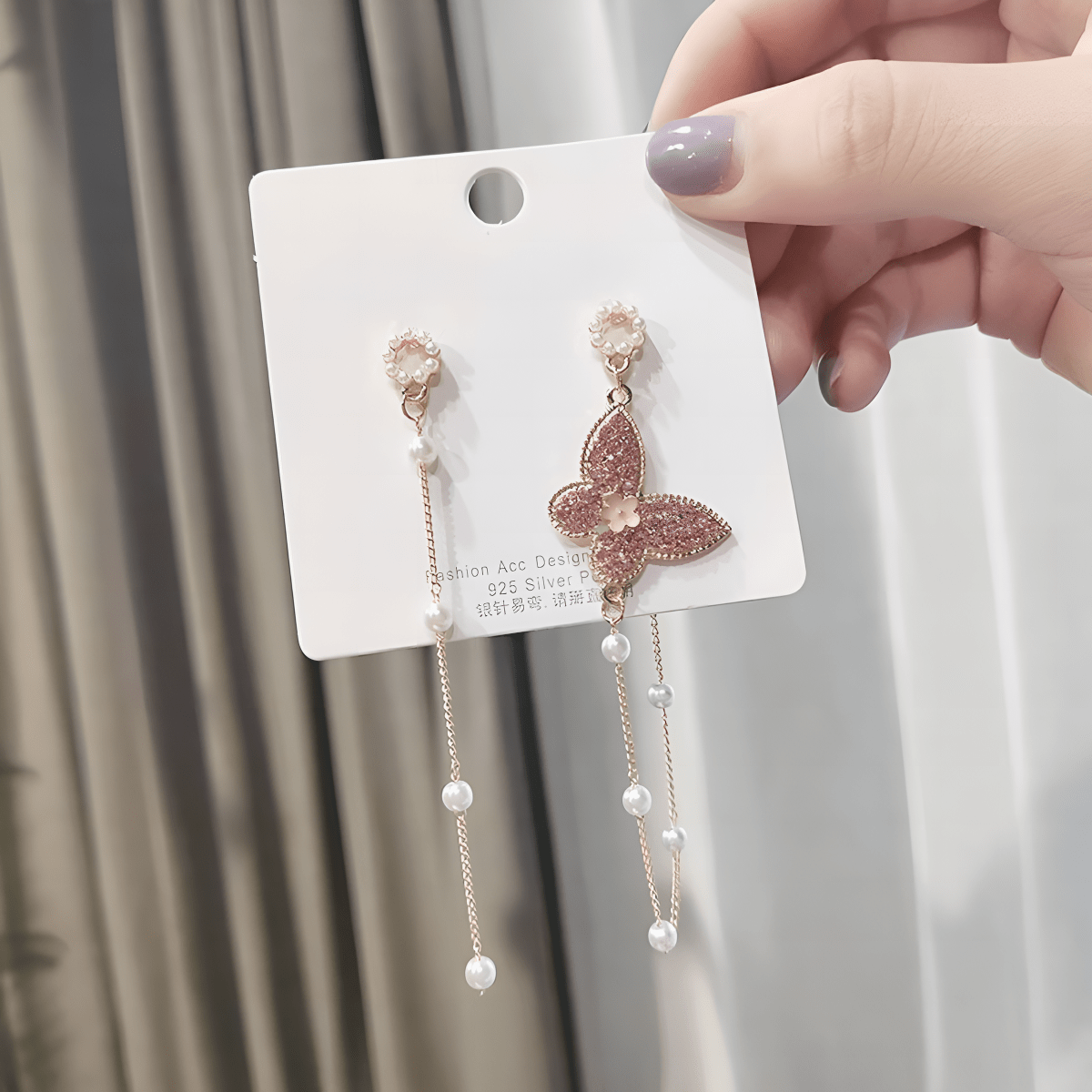 High Quality Exquisite Long Butterfly Asymmetrical Elegant Stylish Earring - Hanaya Store