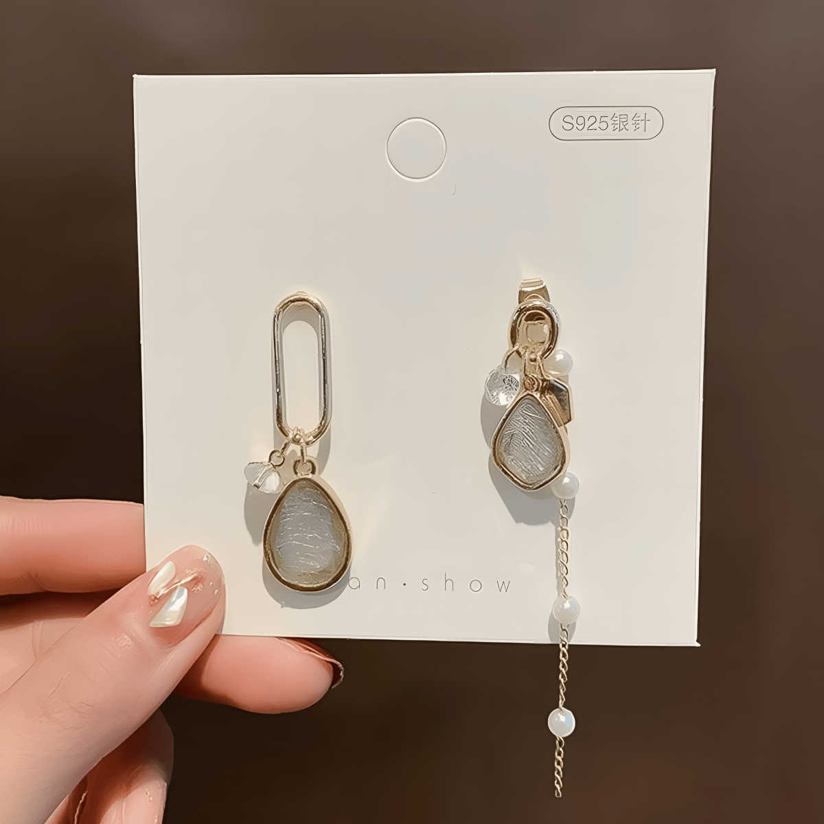 High Quality Korean Style Asymmetrical Exquisite Elegant Earring - Hanaya Store