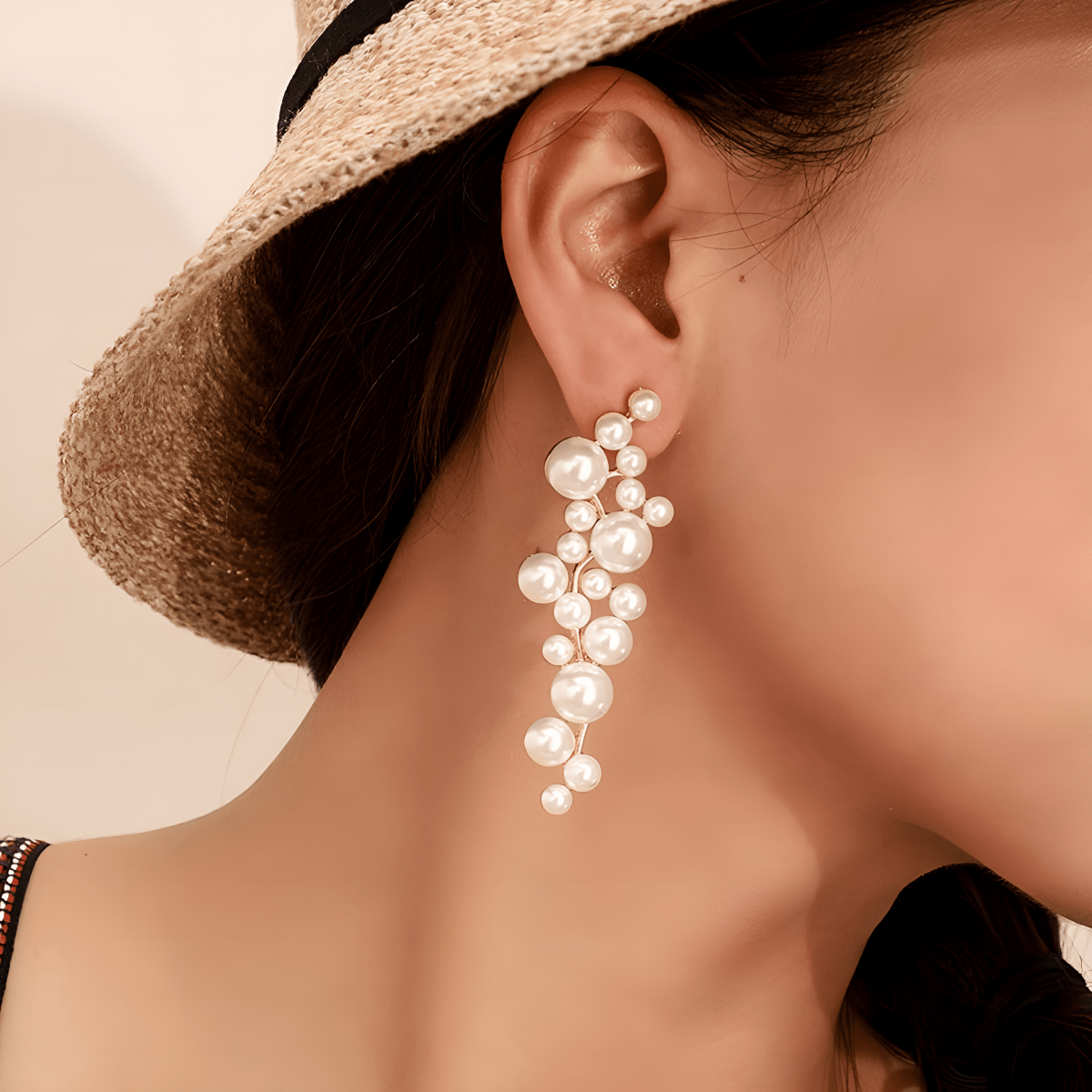 High Quality Long Antique Exquisite Pearl Elegant Stylish Earring – Earrings Online in Pakistan | Hanaya