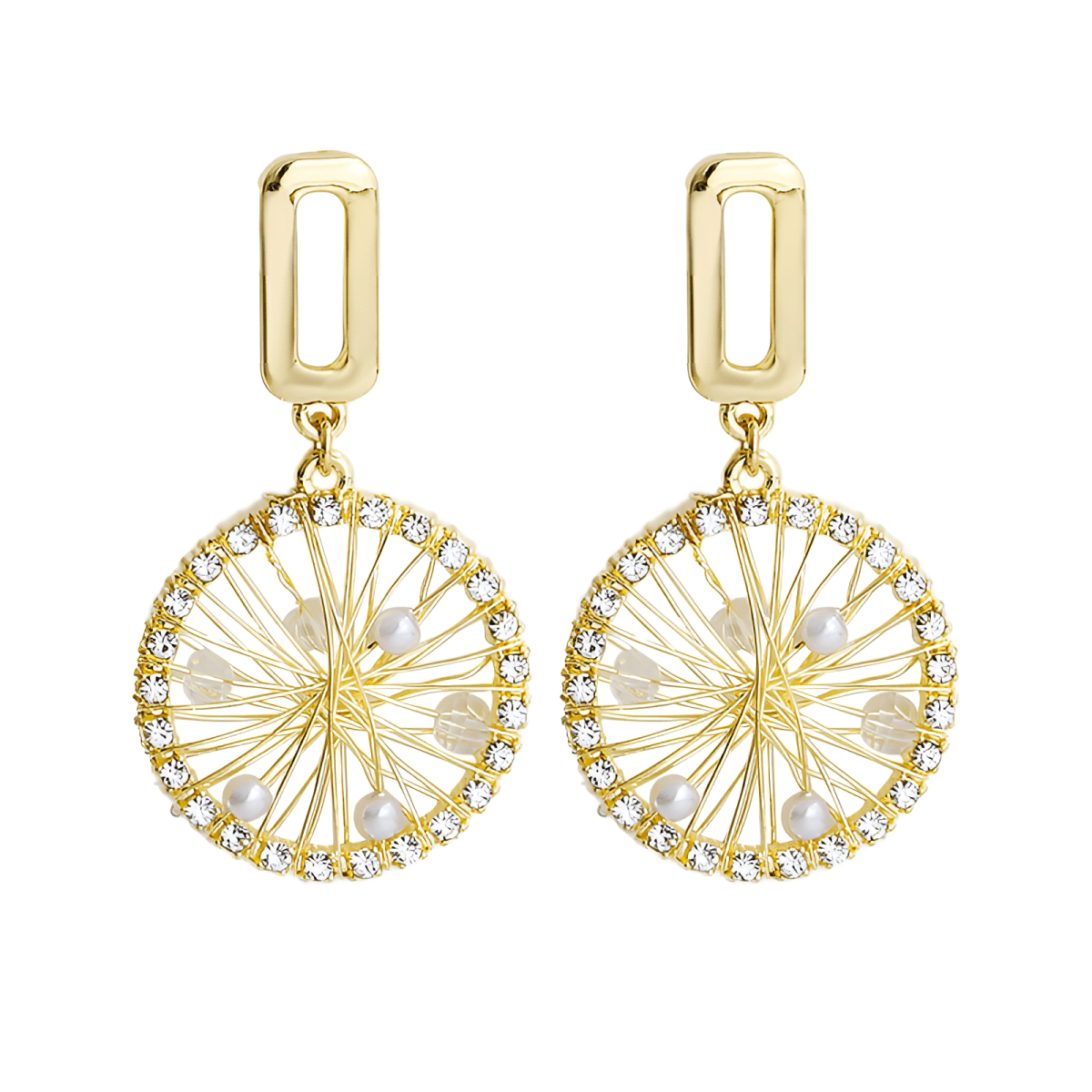 High Quality Shinny Crystal Round Classy Trendy Earring - Hanaya Store