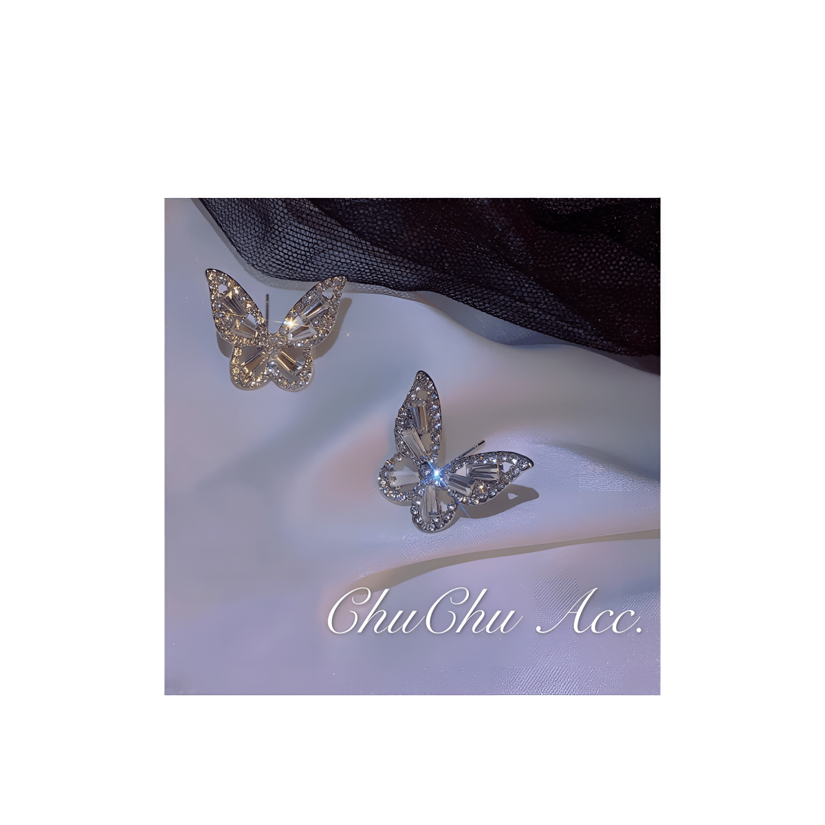 High Quality Small 1.4 Inch Zircon Plated Butterfly Earrings for Girls - Hanaya Store