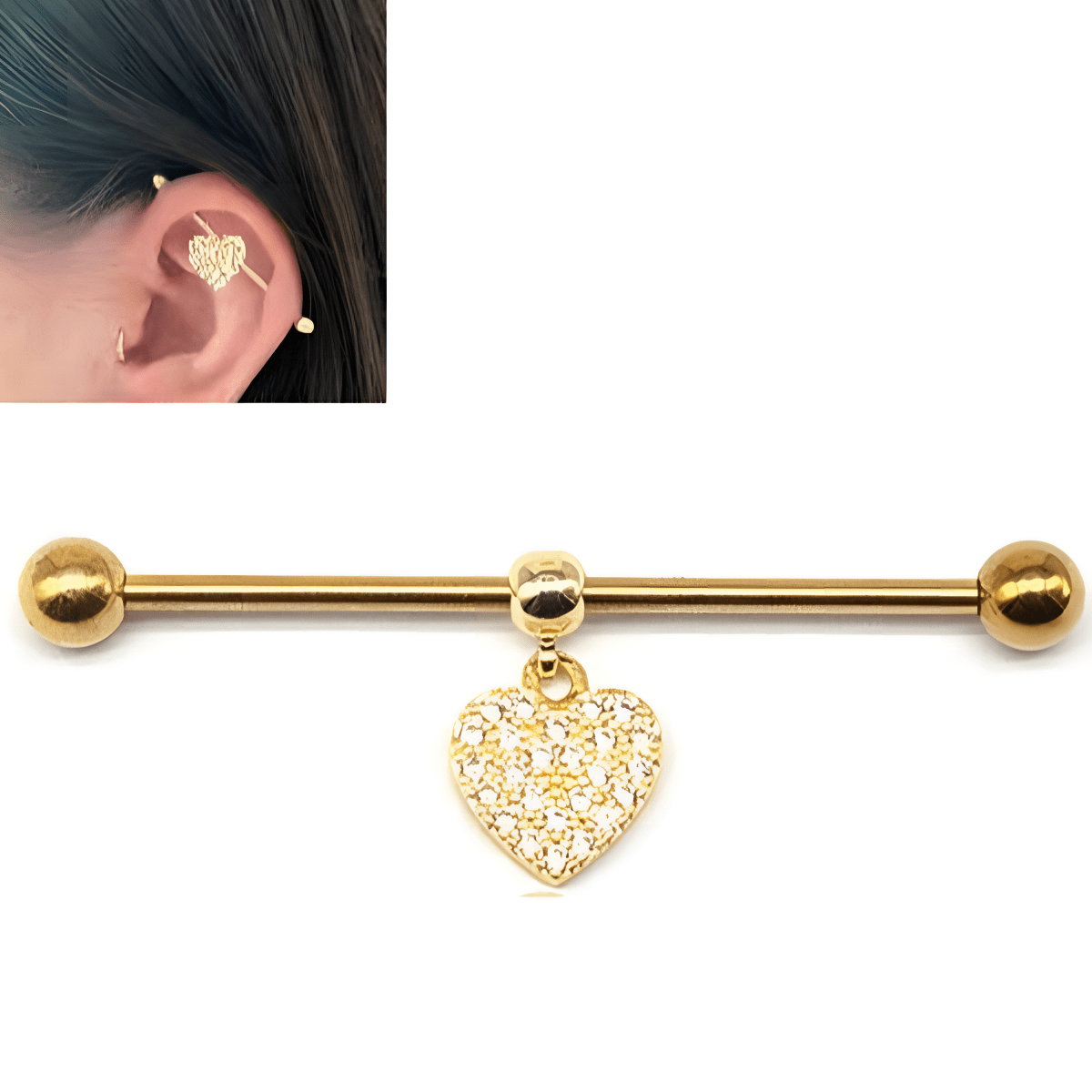 High Quality Steel 38mm Ear Plug 16G 1.2mm Barbell Piercing Industrial Cartilage Ear Jewelry - Hanaya Store