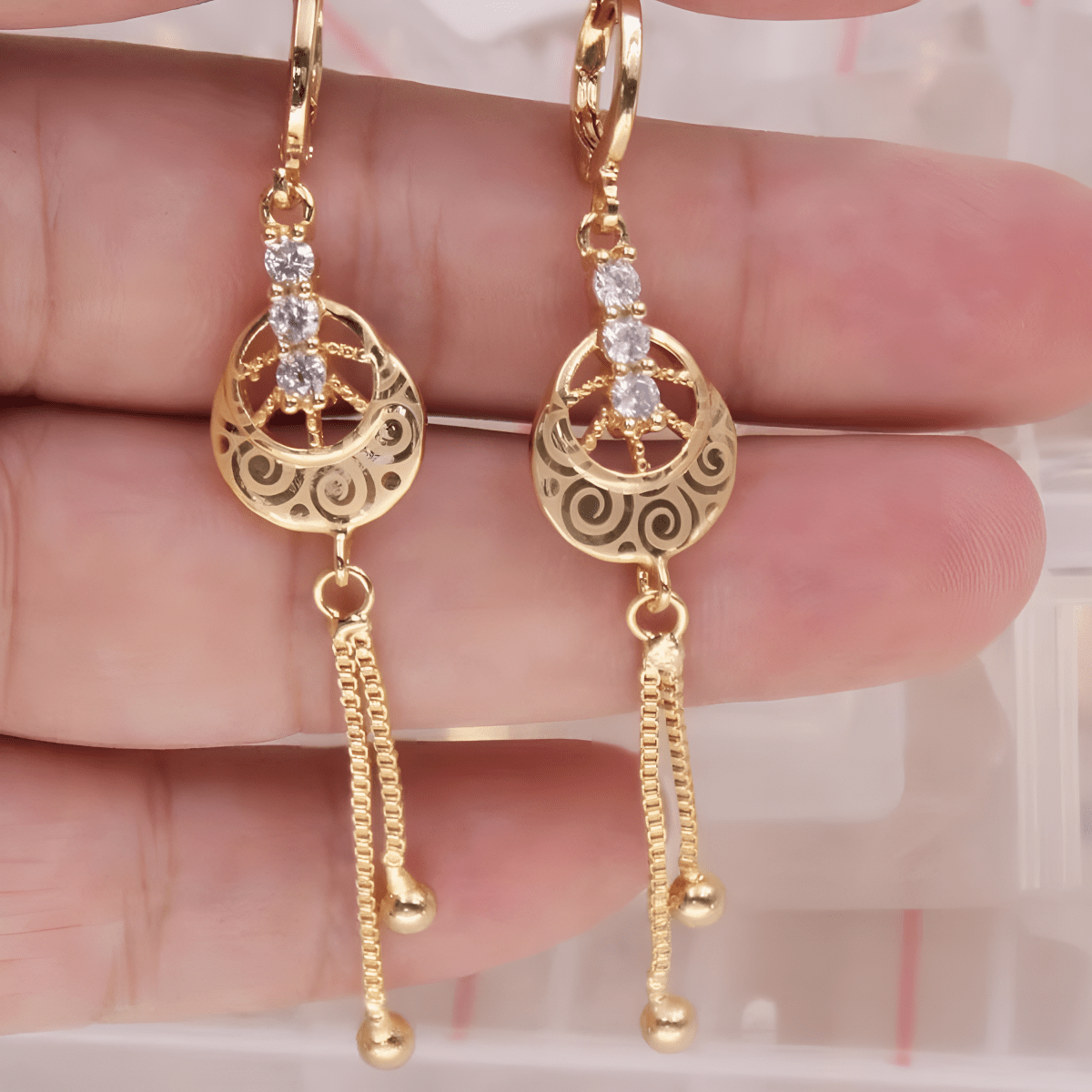 HS Elegant Fashion Jewelry Tassel Crystal Trendy Earring - Hanaya Store