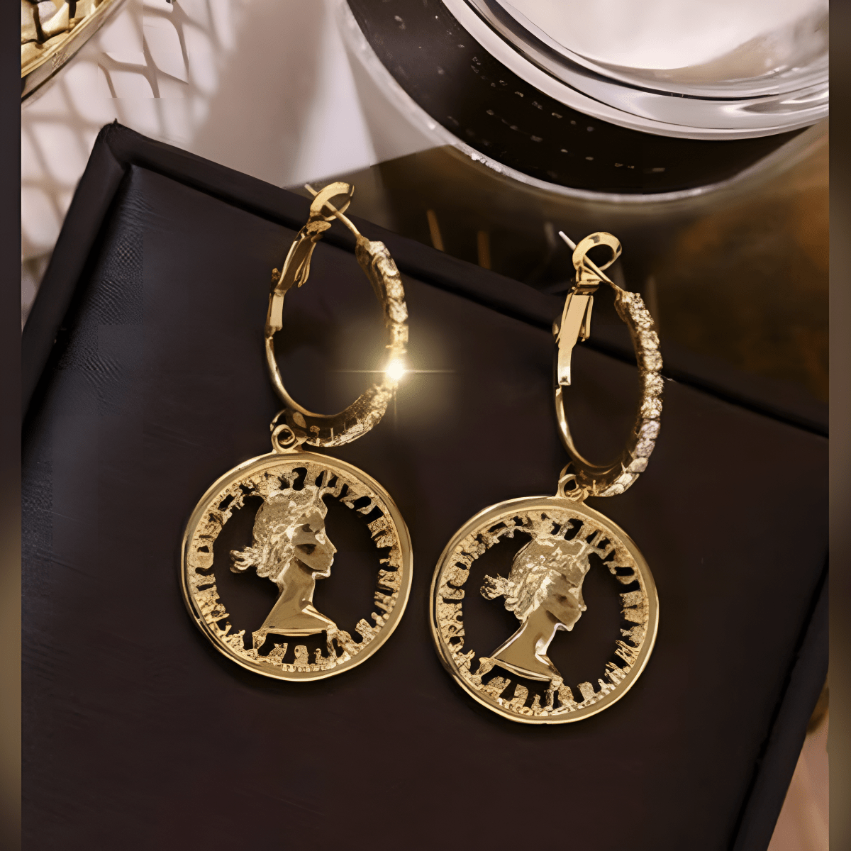 Korean Trendy Lady In Crystals Classy Elegant Royal Earring - Hanaya Store